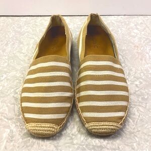 Vionic 356 Coast Valerie Espadrille Flat Sand Stripe Size 7.5